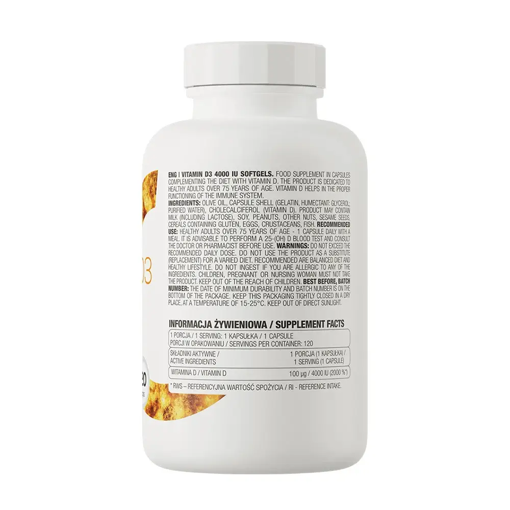 Vitamina D3 4000 – 120 cápsulas blandas - Imagen 2