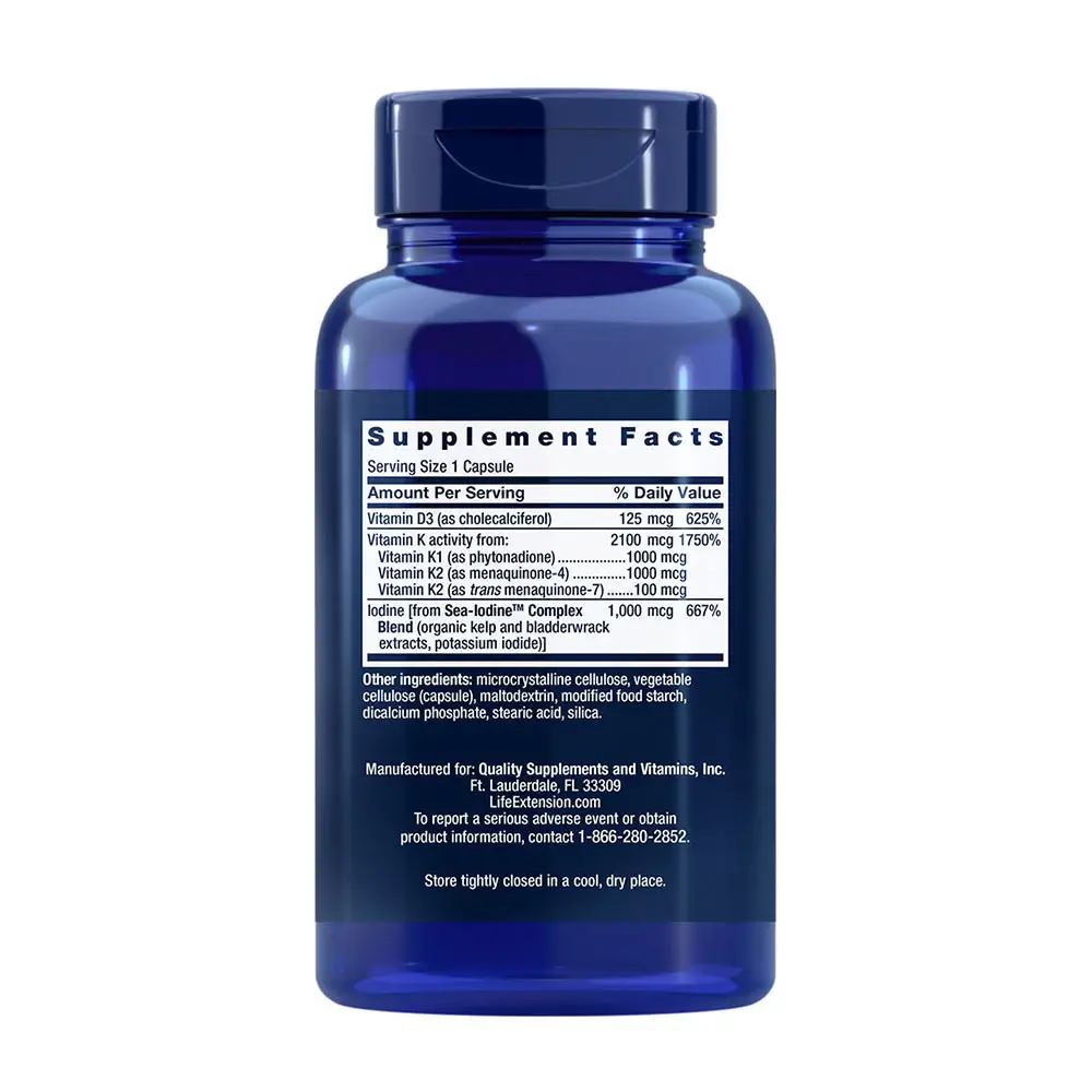Vitaminas D y K con Yodo marino – 60 cápsulas - Imagen 2