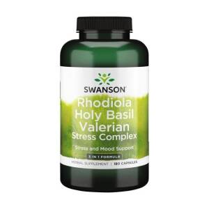 Rhodiola Holy Basil Valerian Stress Complex - 180 caps - Nuvalia